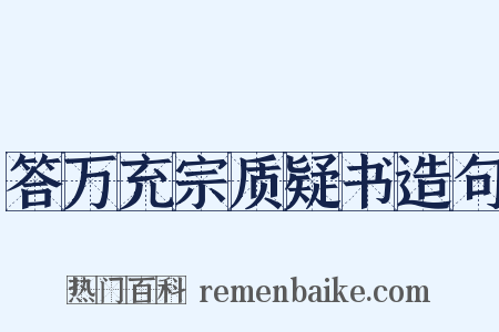 答万充宗质疑书造句是什么意思的图片